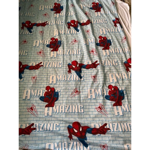 Marvel Kids Amazing Spider-Man 2 Twin Flat Sheet Cutter Blue & Red - Picture 1 of 15